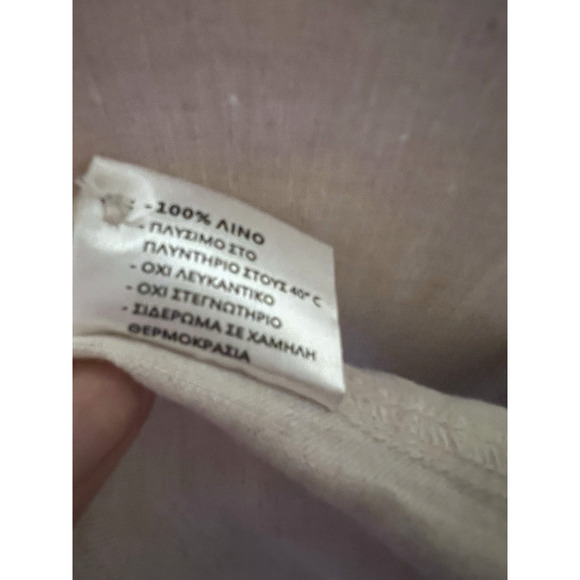 Free Line Athens Mens Beige Linen Button Up Casual Shirt XL Lightweight - Picture 8 of 9